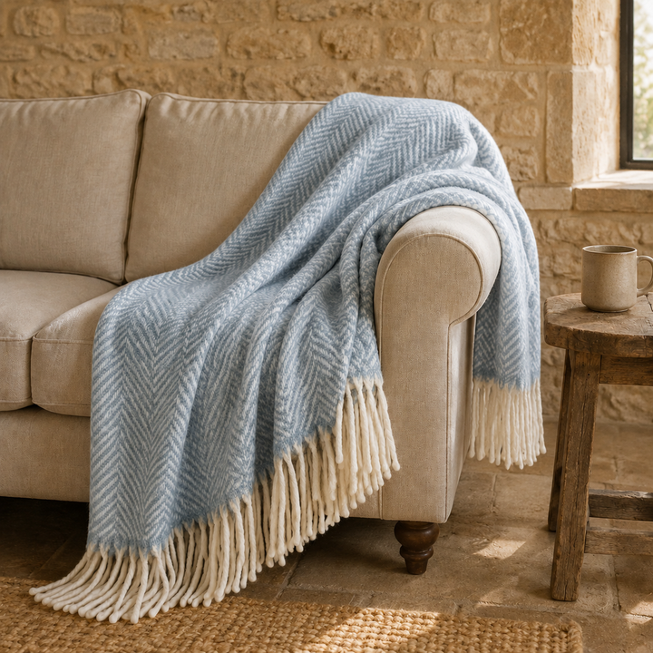 Dusty Blue Mathea Throw