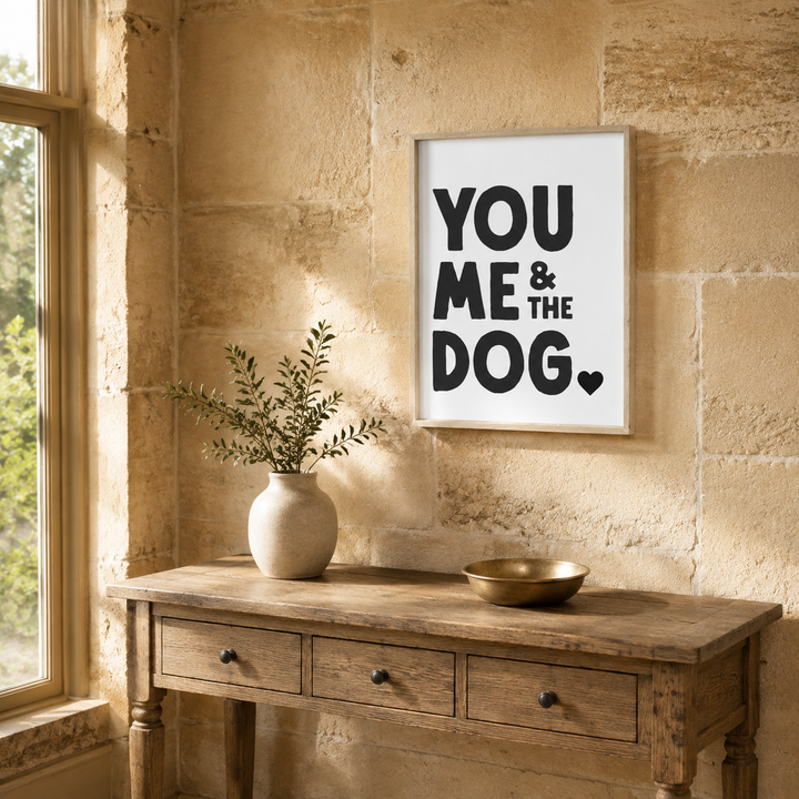 You, Me and The Dog Wooden Picture