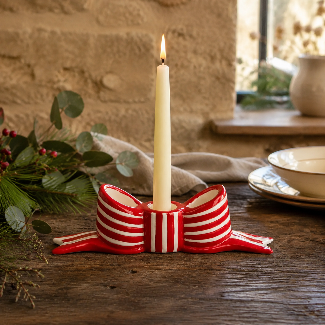 Ceramic Bow Candle Holder