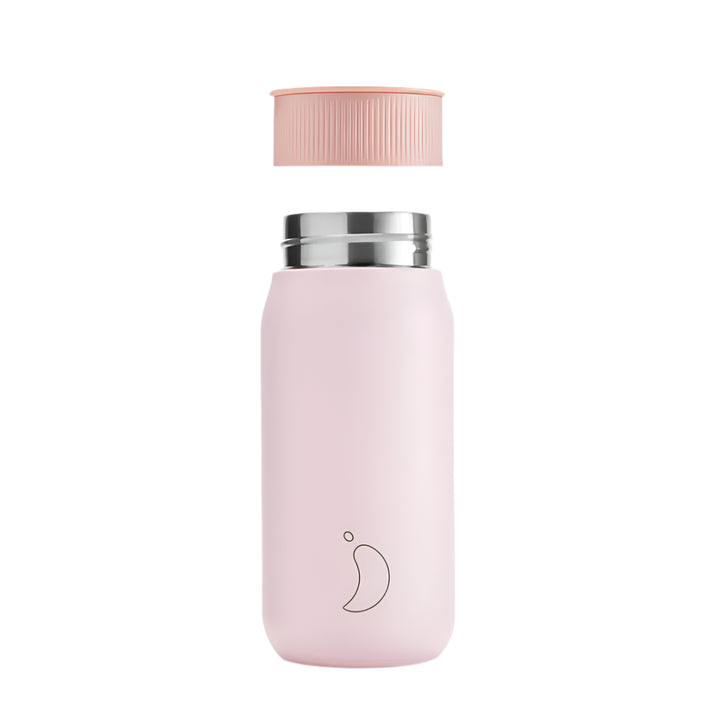 Chillys Series 2 Switch Cup 750ml in blush pink with lid, durable reusable water bottle by Cornucopia Home and Gift.
