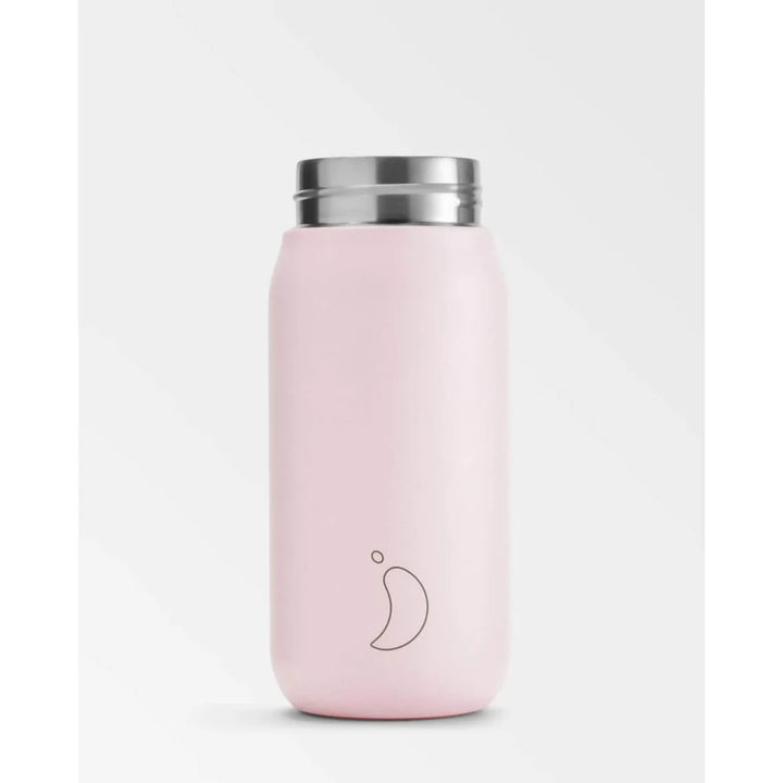Chillys Series 2 Switch Cup 750ml in blush pink with no lid, durable stainless steel water bottle for hot and cold drinks.