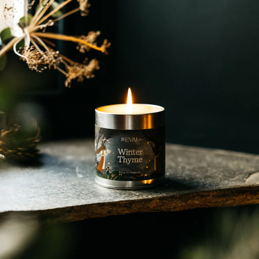 St Eval Winter Thyme Scented Tin Candle - Christmas