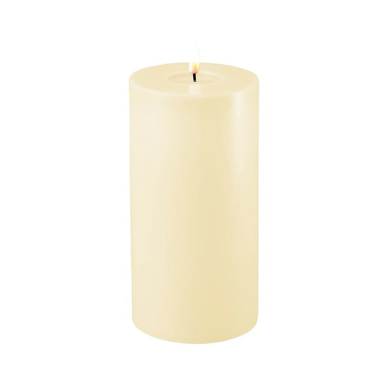 Cream LED candle measuring 10x20cm from Deluxe Home Art by Cornucopia Home and Gift, with a realistic flickering flame.