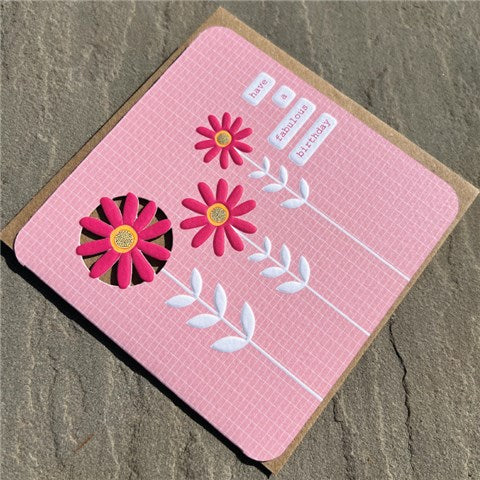 dinky daisy-fabulous birthday card