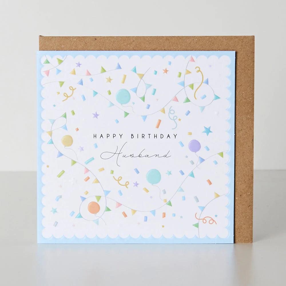 Belly button husband birthday card from Cornucopia Home and Gift with humorous design, featuring playful graphics and heartfelt message.