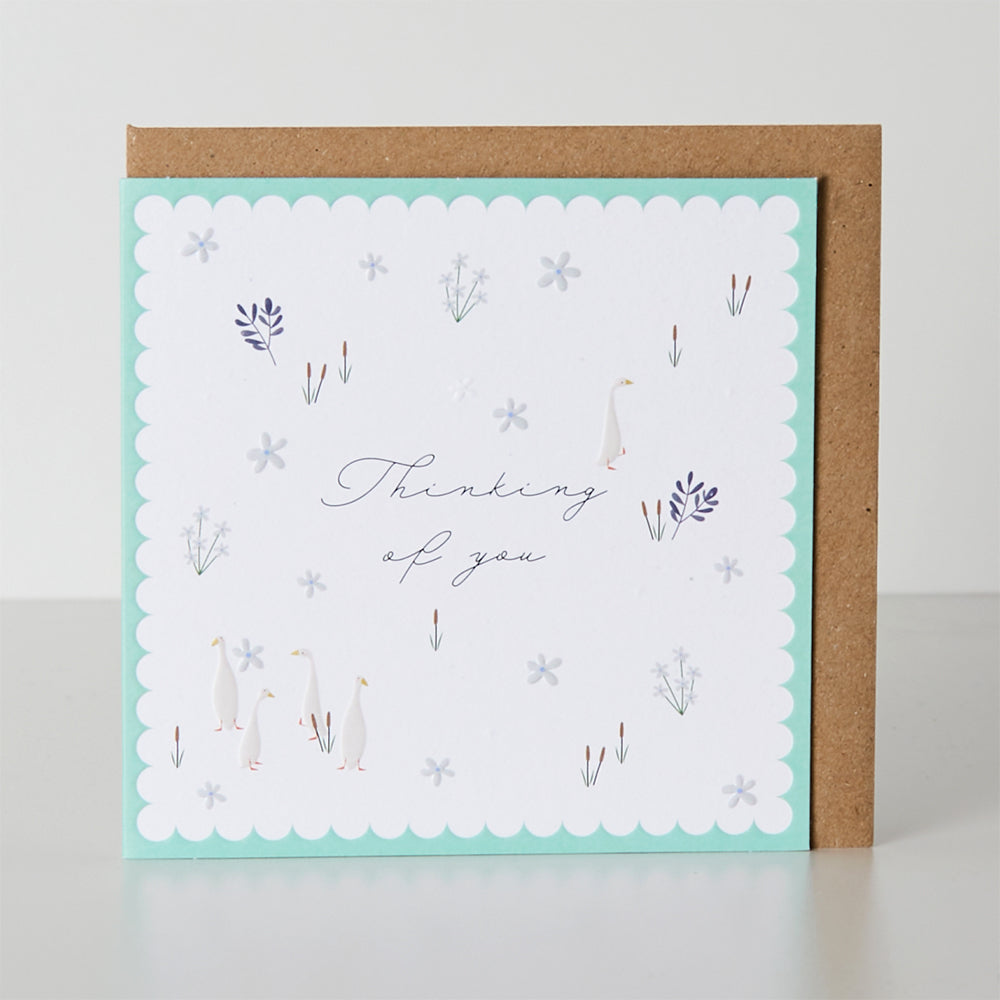 Thinking Of You Card with belly button design by Cornucopia Home and Gift, featuring a heartfelt message and decorative artwork.