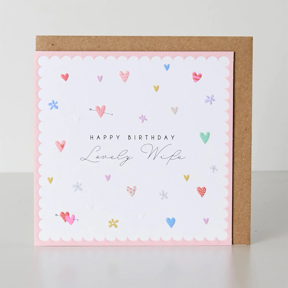 Belly button-themed birthday card for wife from Cornucopia Home and Gift, featuring playful and colorful design.