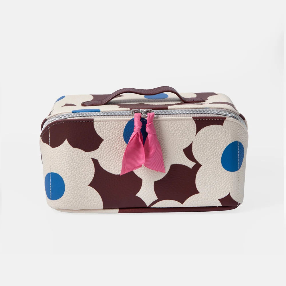 Large Wine Flower Diagonal Wash bag