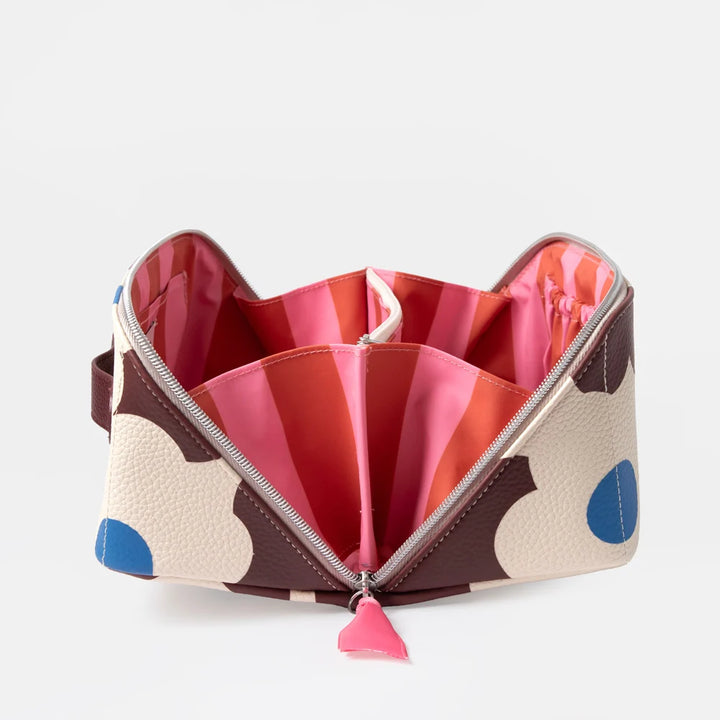 Large Wine Flower Diagonal Wash bag