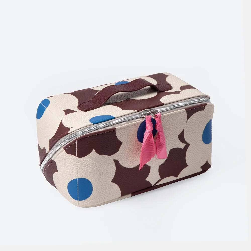 Large Wine Flower Diagonal Wash bag