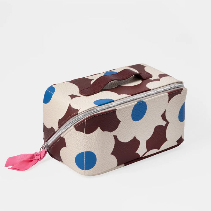 Large Wine Flower Diagonal Wash bag
