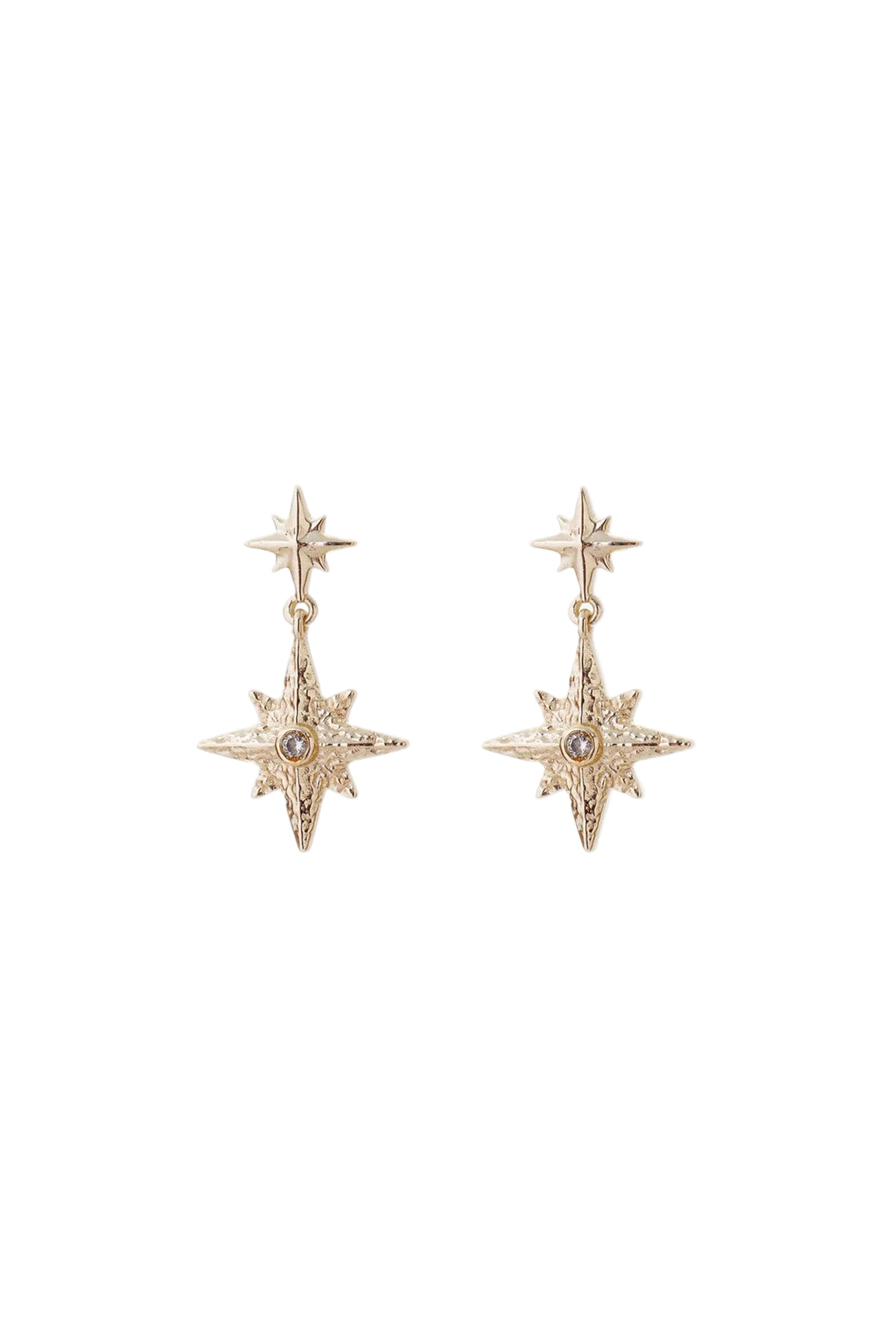 Gold Nightfall Earrings by Tutti & Co featuring elegant drop design with intricate detailing.