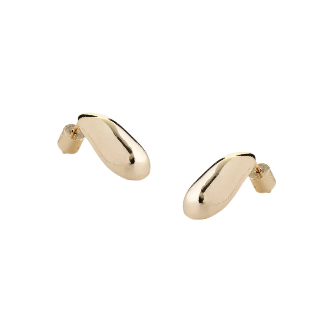 Gold Sloane Earrings by Tutti & Co featuring sleek, modern design with polished finish, perfect for everyday wear.