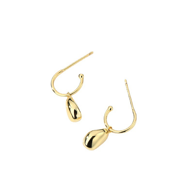 Gold Molten Pendant Earrings