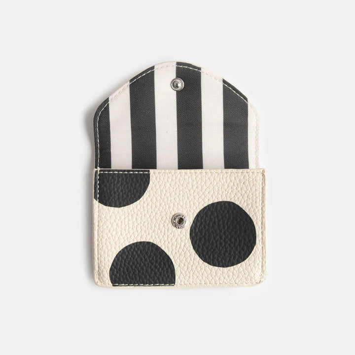 Caroline Gardner Spot Envelope Cardholder featuring a playful spot pattern, compact design, perfect for gift or everyday use.