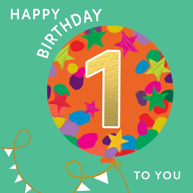 Hammond Gower Happy 1st Birthday Card featuring colorful birthday-themed design for special celebrations.