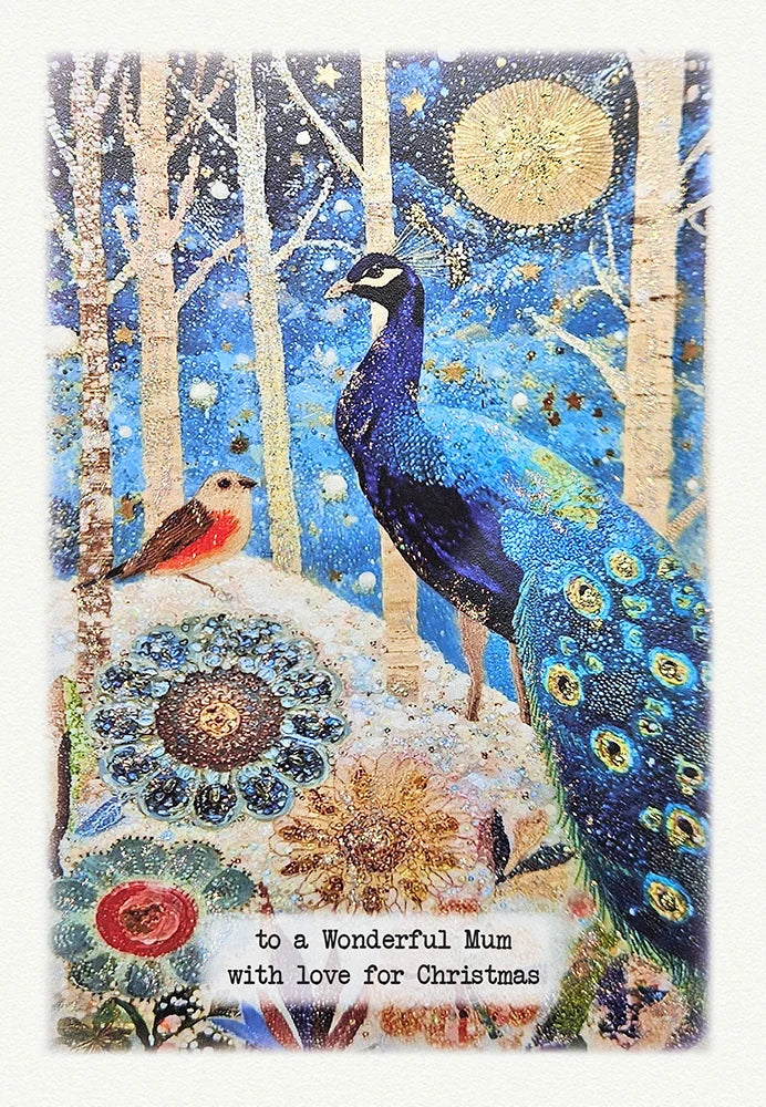 To a Wonderful Mum with Love for Christmas Card