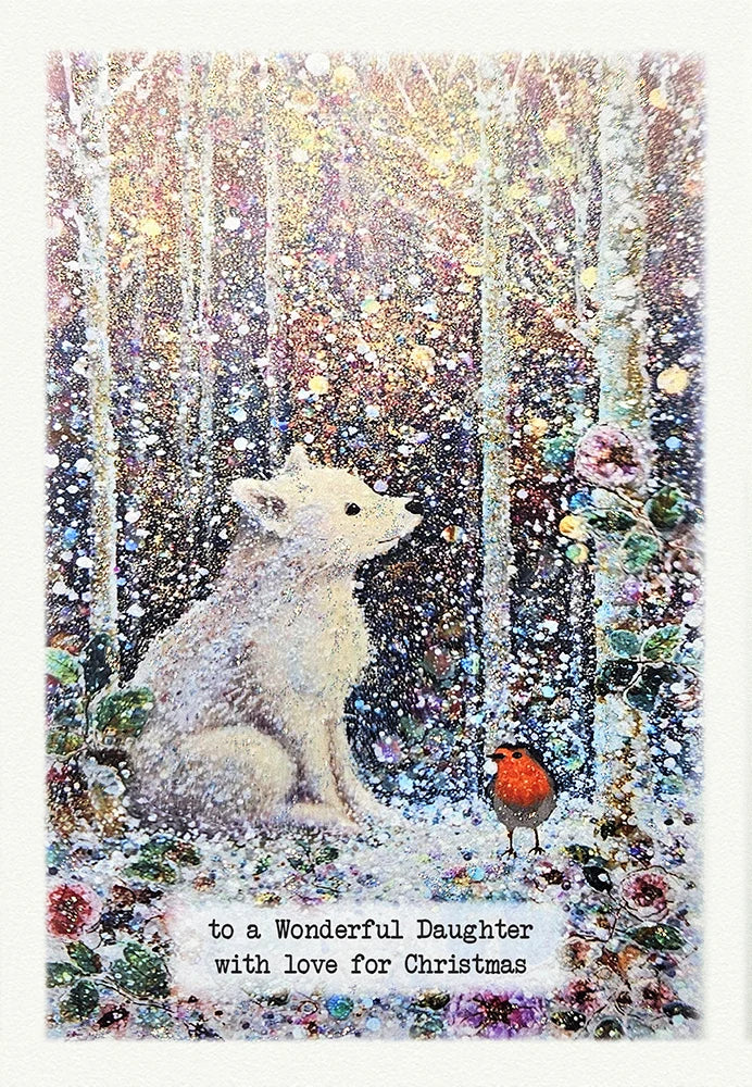 To a Wonderful Daughter with Love for Christmas Card