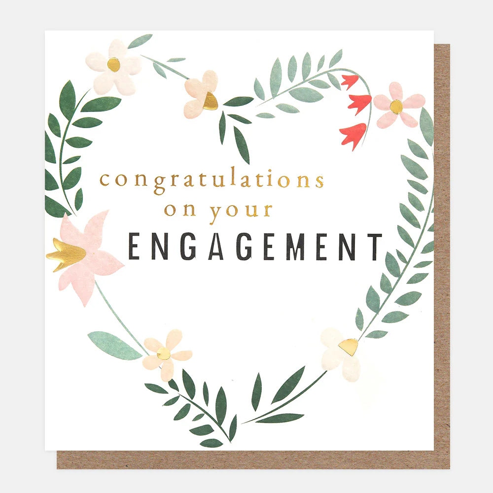 Caroline Gardner Congratulations On Your Engagement Flora card with floral design, perfect for celebrating engagement milestones.