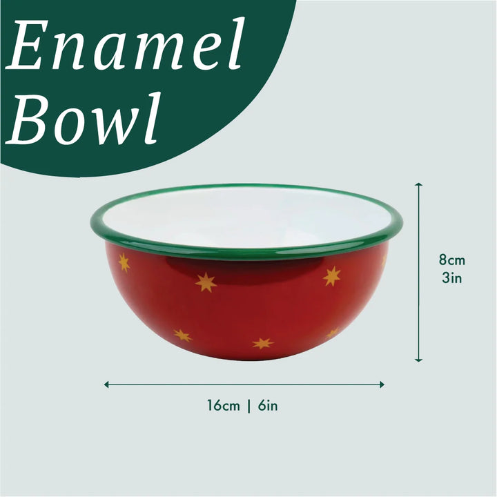 Nutcracker Red Enamel Bowl - 16cm