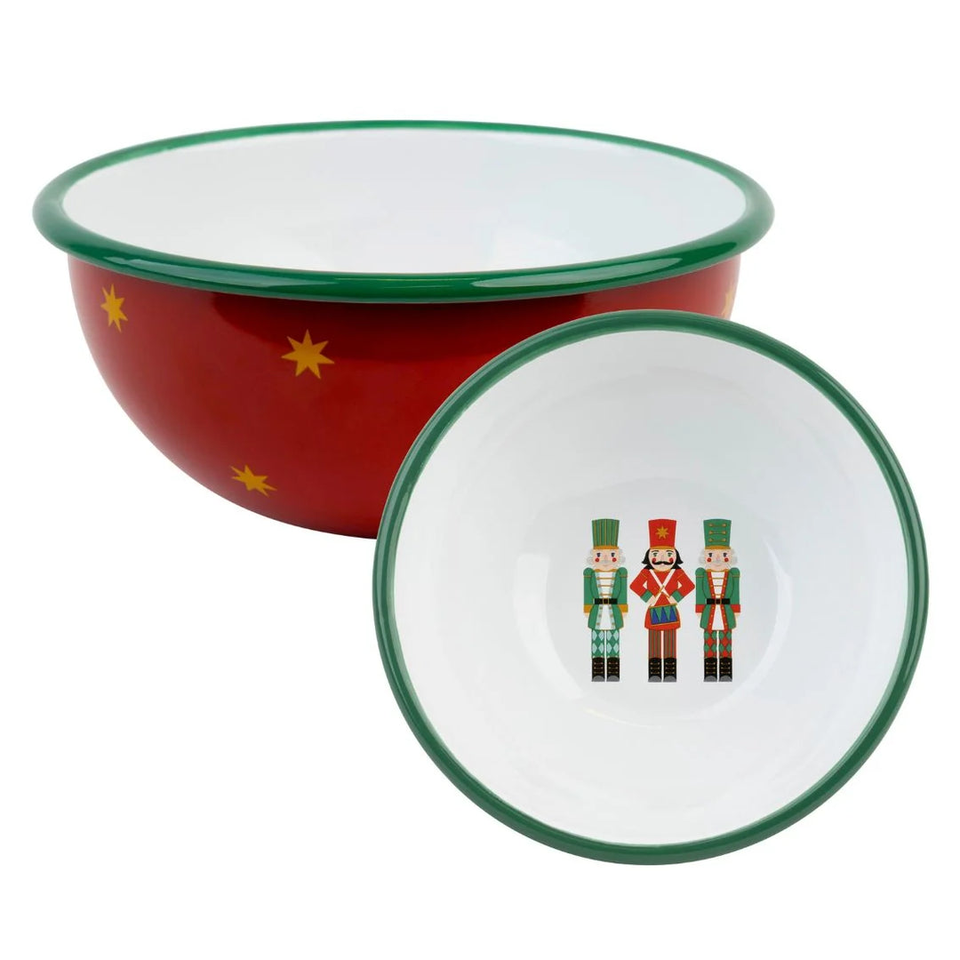 Nutcracker Red Enamel Bowl - 16cm
