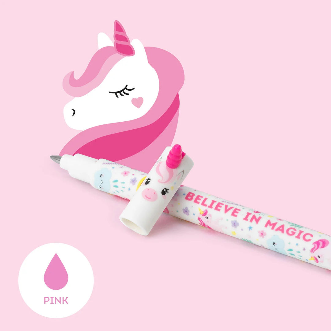 Legami Erasable Gel Pen – Unicorn (Pink Ink)