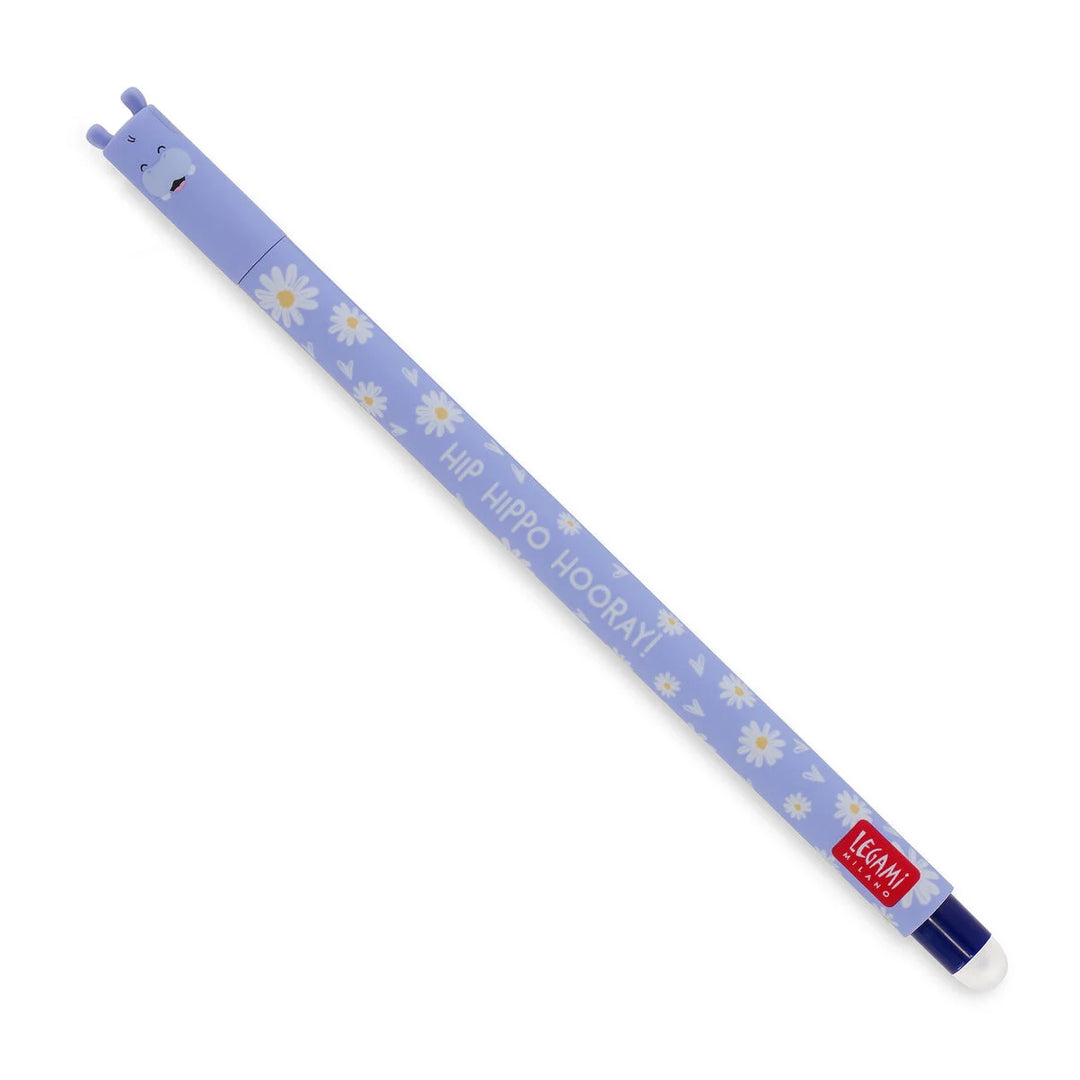 Legami Erasable Gel Pen – Hippo (Blue Ink)