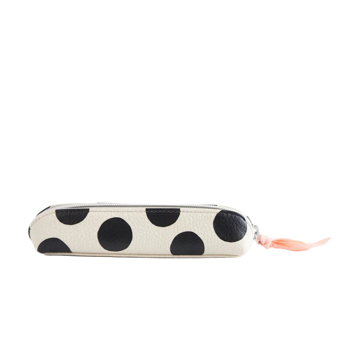 Caroline Gardner Mono Scattered Dot Pencil Case featuring a colorful dotted pattern, ideal for organizing stationery.