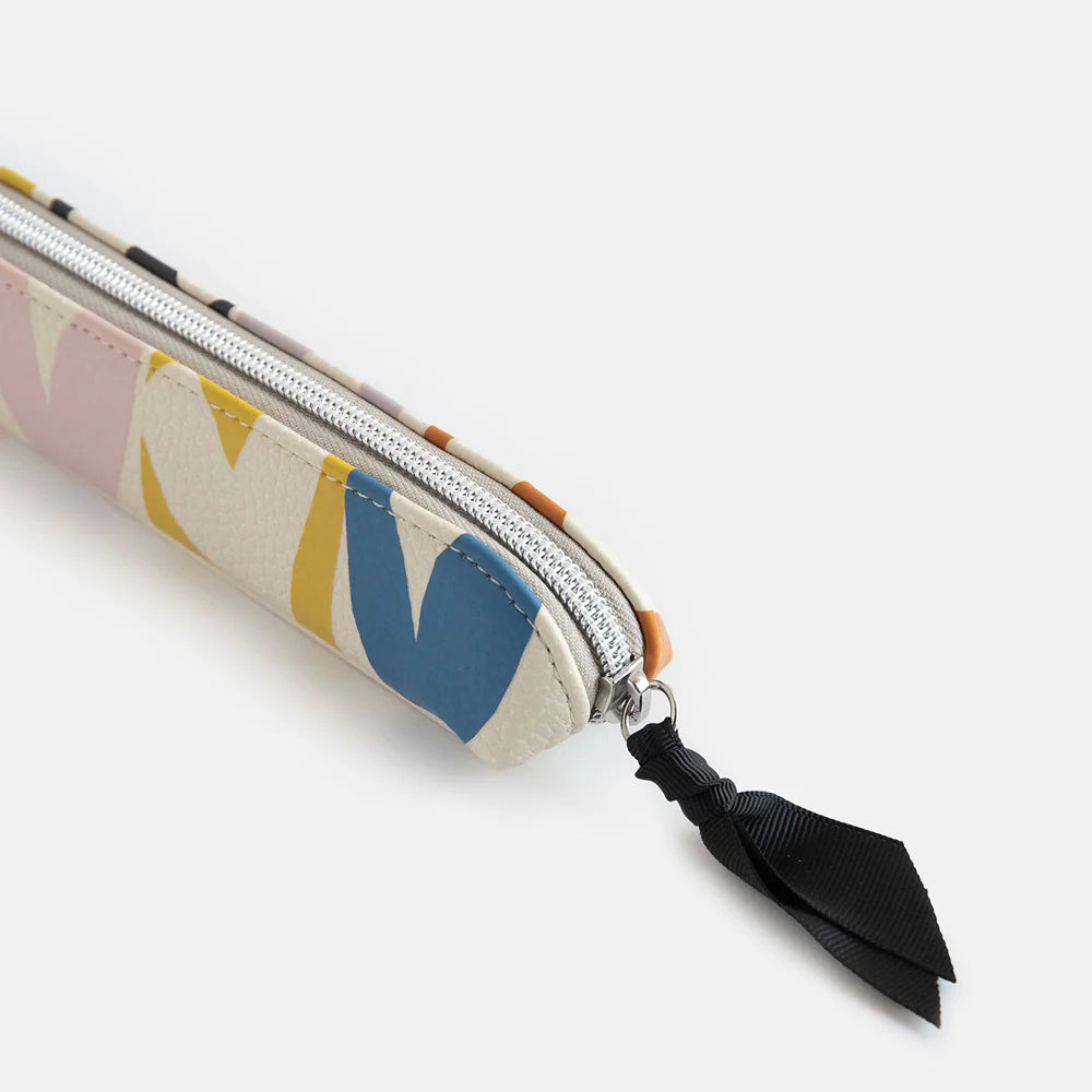 Caroline Gardner multi hearts pencil case with colorful heart pattern, ideal for organizing stationery or as a gift.