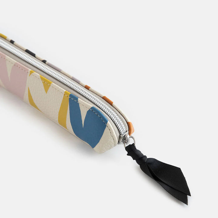 Caroline Gardner multi hearts pencil case with colorful heart pattern, ideal for organizing stationery or as a gift.