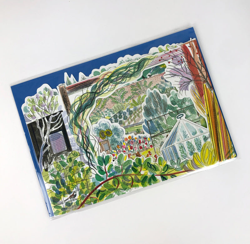 Colorful Chickens 3D allotment art card by Art Angels from Cornucopia Home and Gift, featuring detailed chicken illustrations.