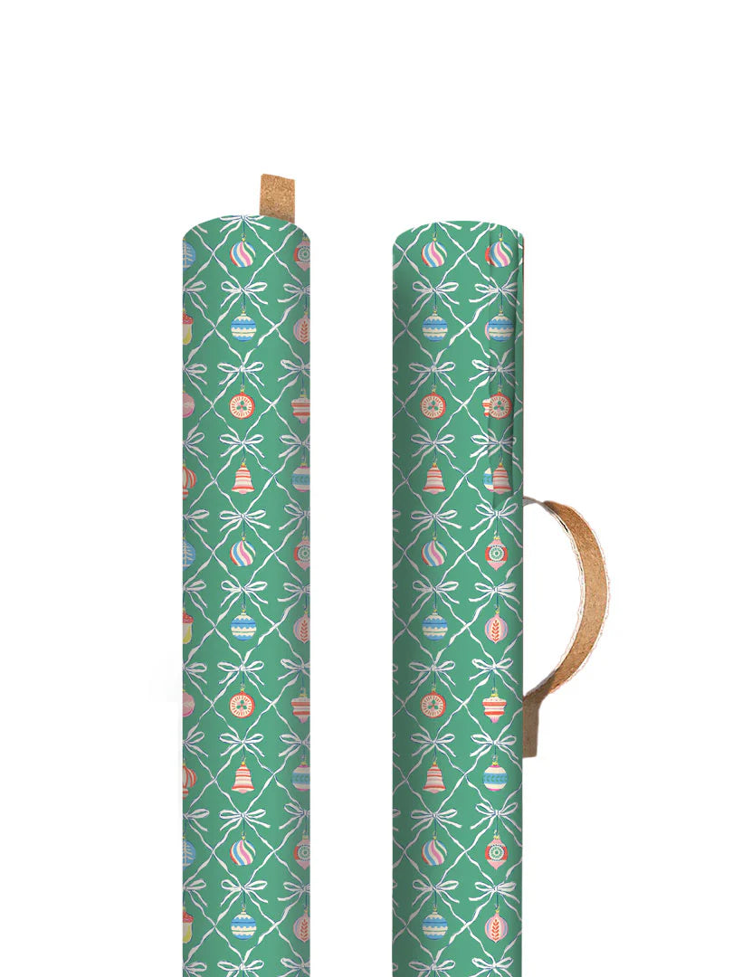 Bauble Repeat roll wrap by Ohh Deer, featuring festive holiday bauble pattern, ideal for gift wrapping from Cornucopia Home and Gift