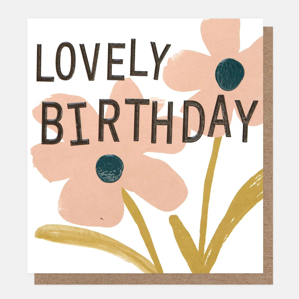Lovely Birthday Peach Flowers Card