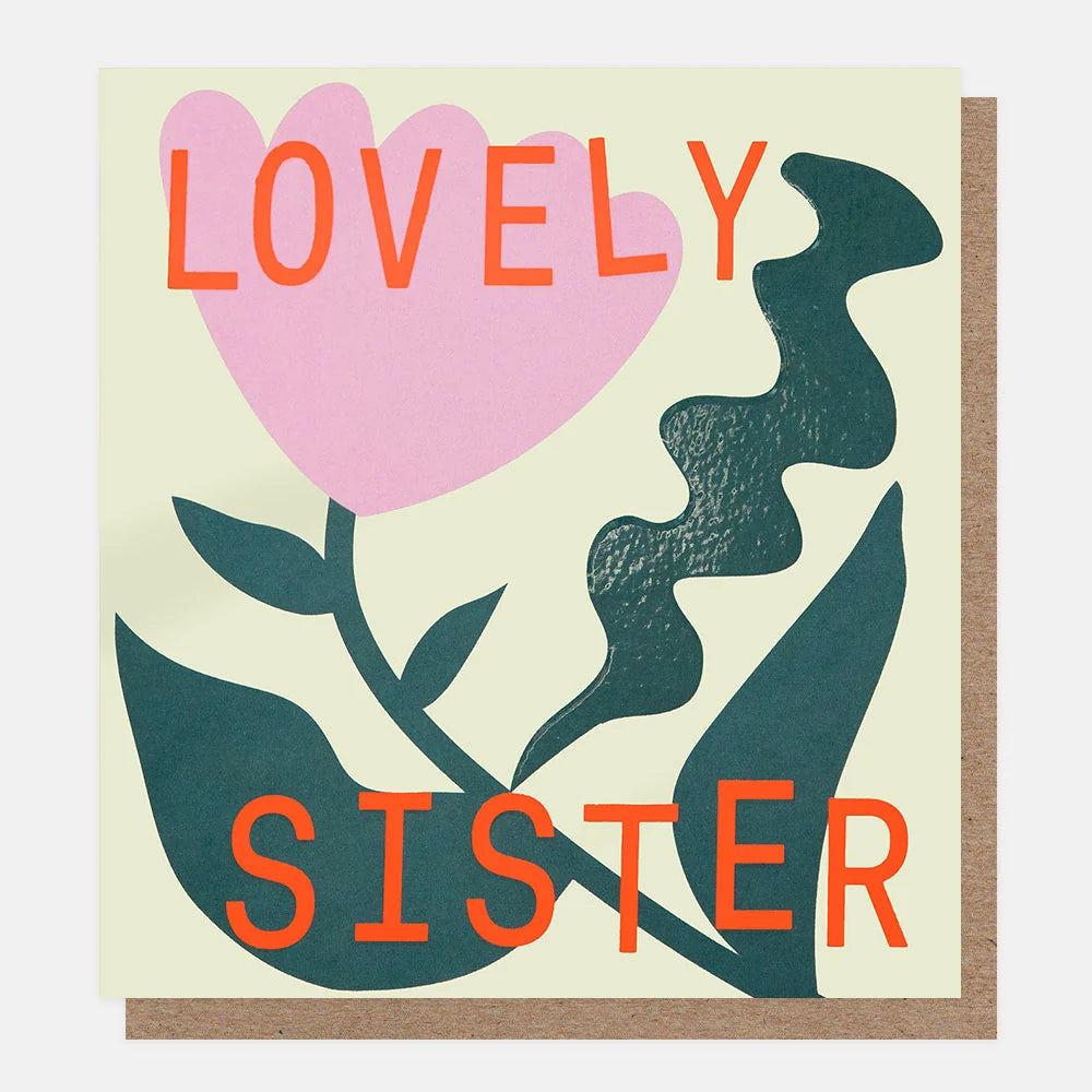 Lovely Sister Pink Tulip Birthday Card
