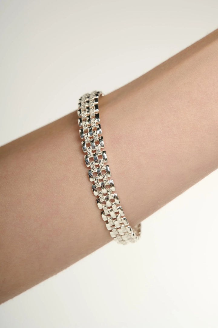 Gold Form Bangle by Tutti &amp; Co, stylish jewelry piece with a sleek, modern design from Cornucopia Home and Gift.
