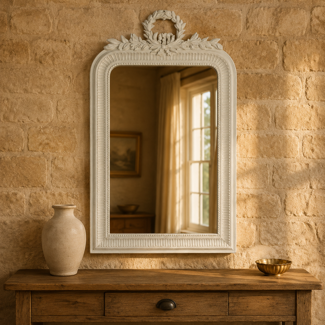 Elegant Leaves Wreath Mirror