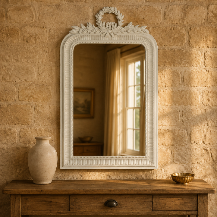Elegant Leaves Wreath Mirror