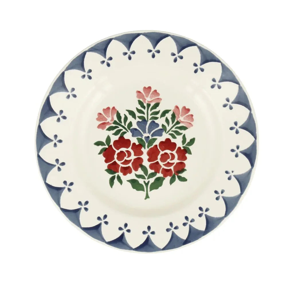 Emma Bridgewater Antique Roses 8½" decorative plate featuring floral pattern with antique rose design on white ceramic.