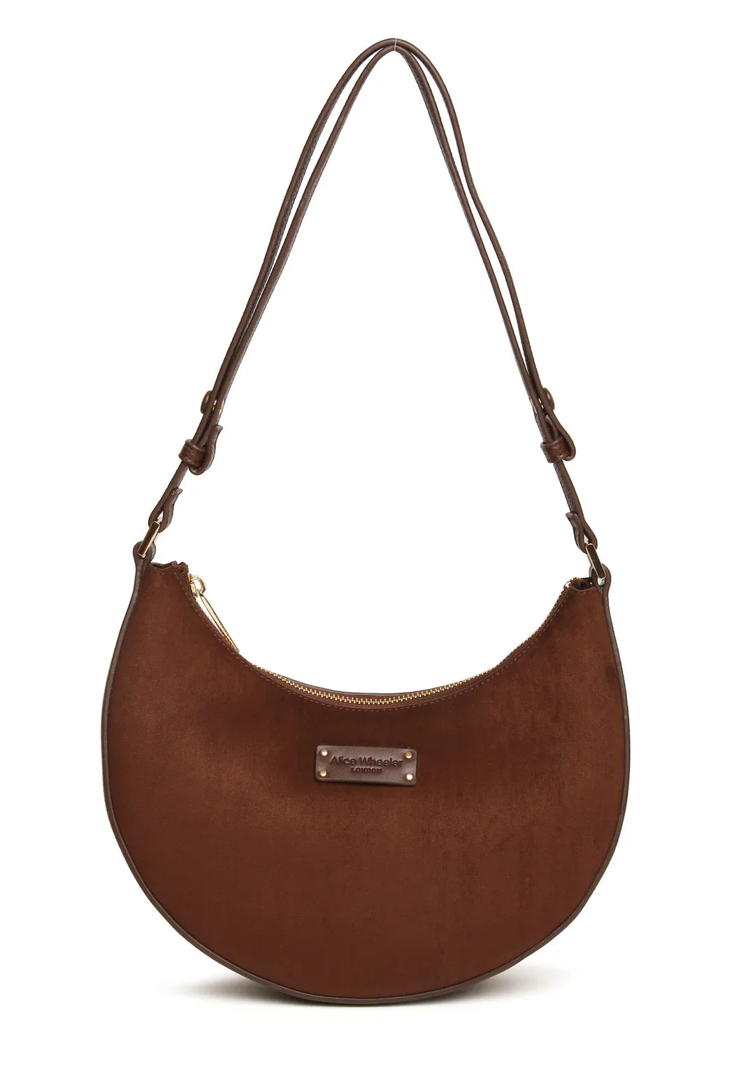 Chocolate Kensington Suedette Shoulder and Crossbody Bag