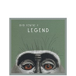 Cinnamon Aitch "Dad You're a Legend" greeting card featuring bold typography and playful design, perfect for celebrating dads.