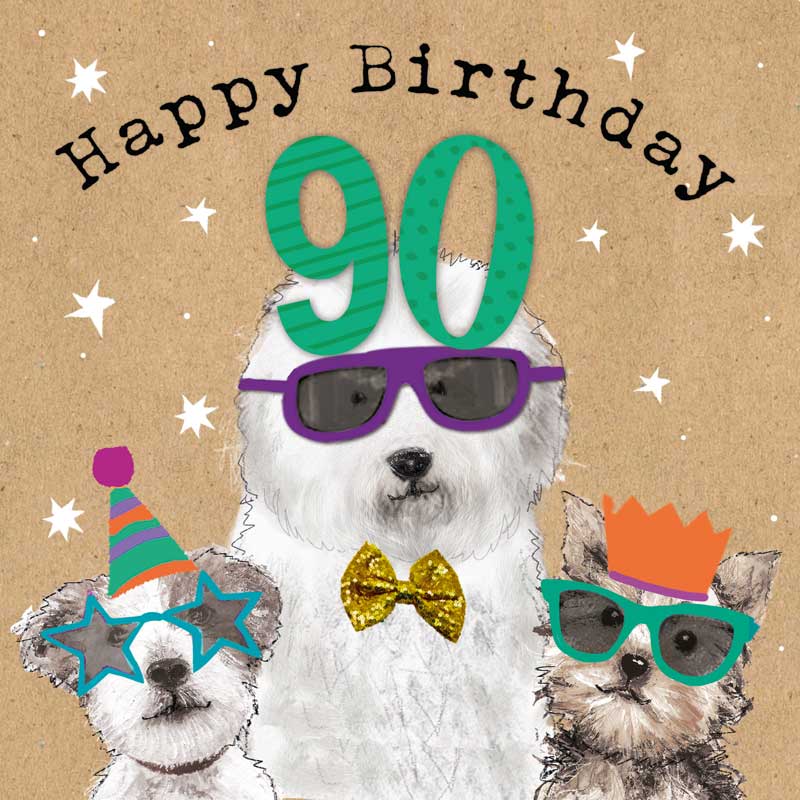 Hammond Gower Happy 90th Birthday Card with colorful floral design, perfect for celebrating a special 90th birthday.