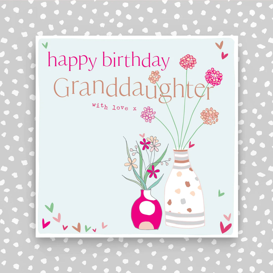 Molly Mae Granddaughter birthday card with colorful floral design by Cornucopia Home and Gift, featuring cheerful message inside.