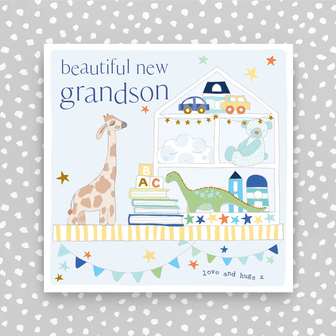 Molly Mae baby grandson card from Cornucopia Home and Gift, featuring a heartfelt design for new grandsons.
