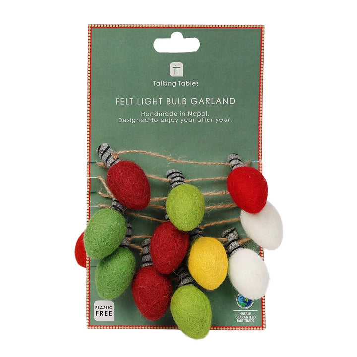 Folklore Felt Light Bulb Garland - 2m