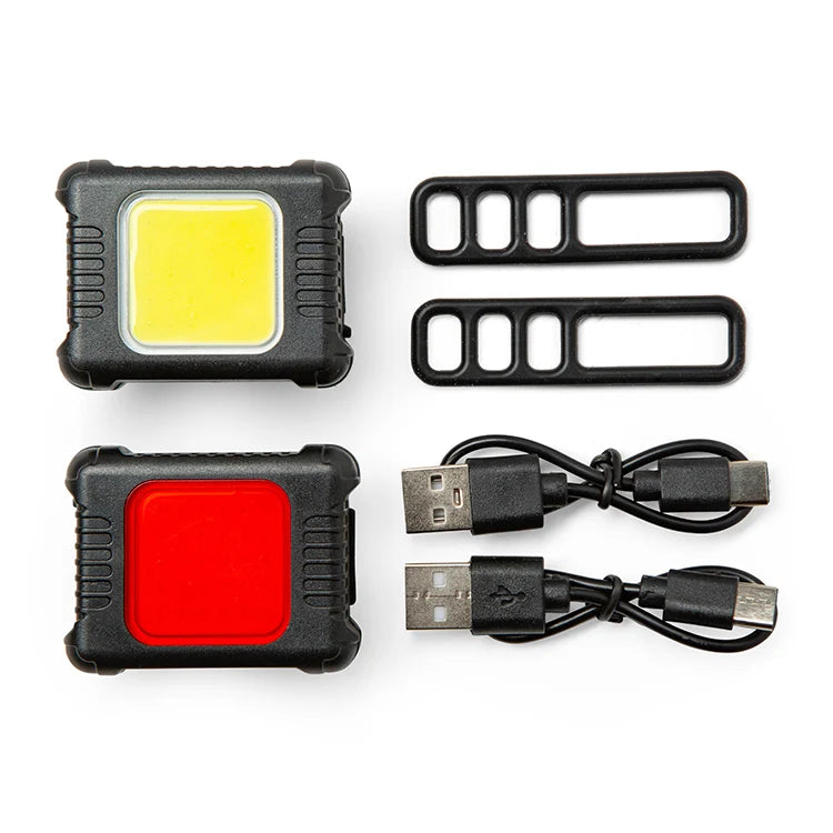 Rechargeable Bike Lights - Front and Rear Set