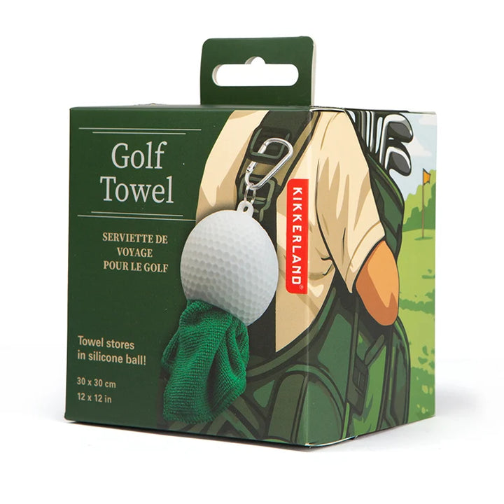 Golf Towel with Clip-On Golf Ball Case