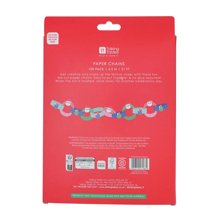 Santa Christmas Paper Chains - 100 Strips
