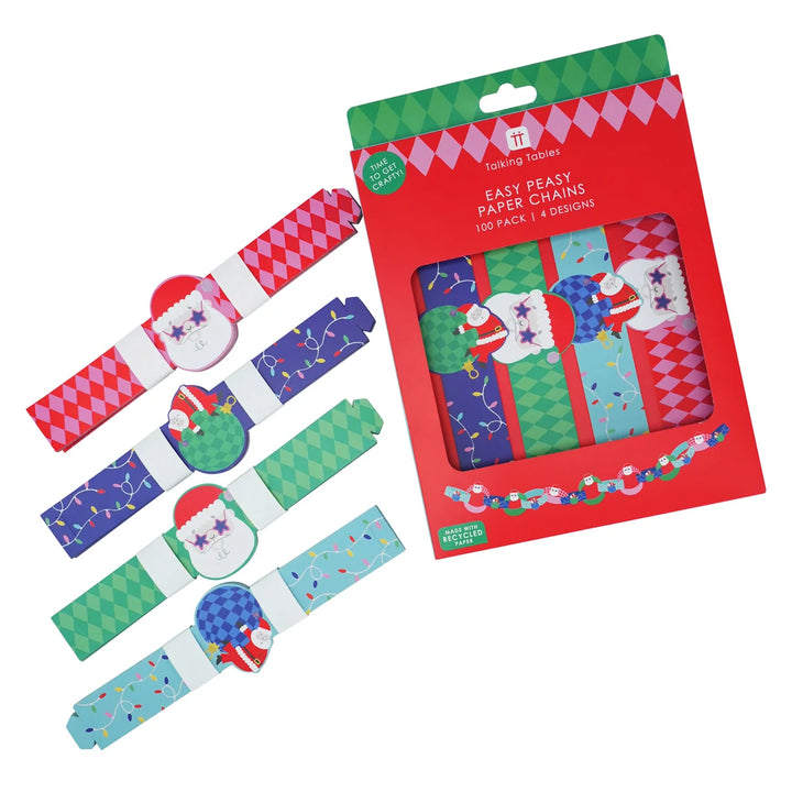 Santa Christmas Paper Chains - 100 Strips