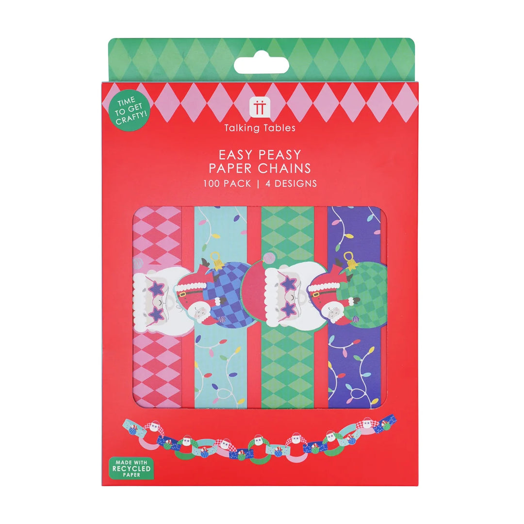Santa Christmas Paper Chains - 100 Strips