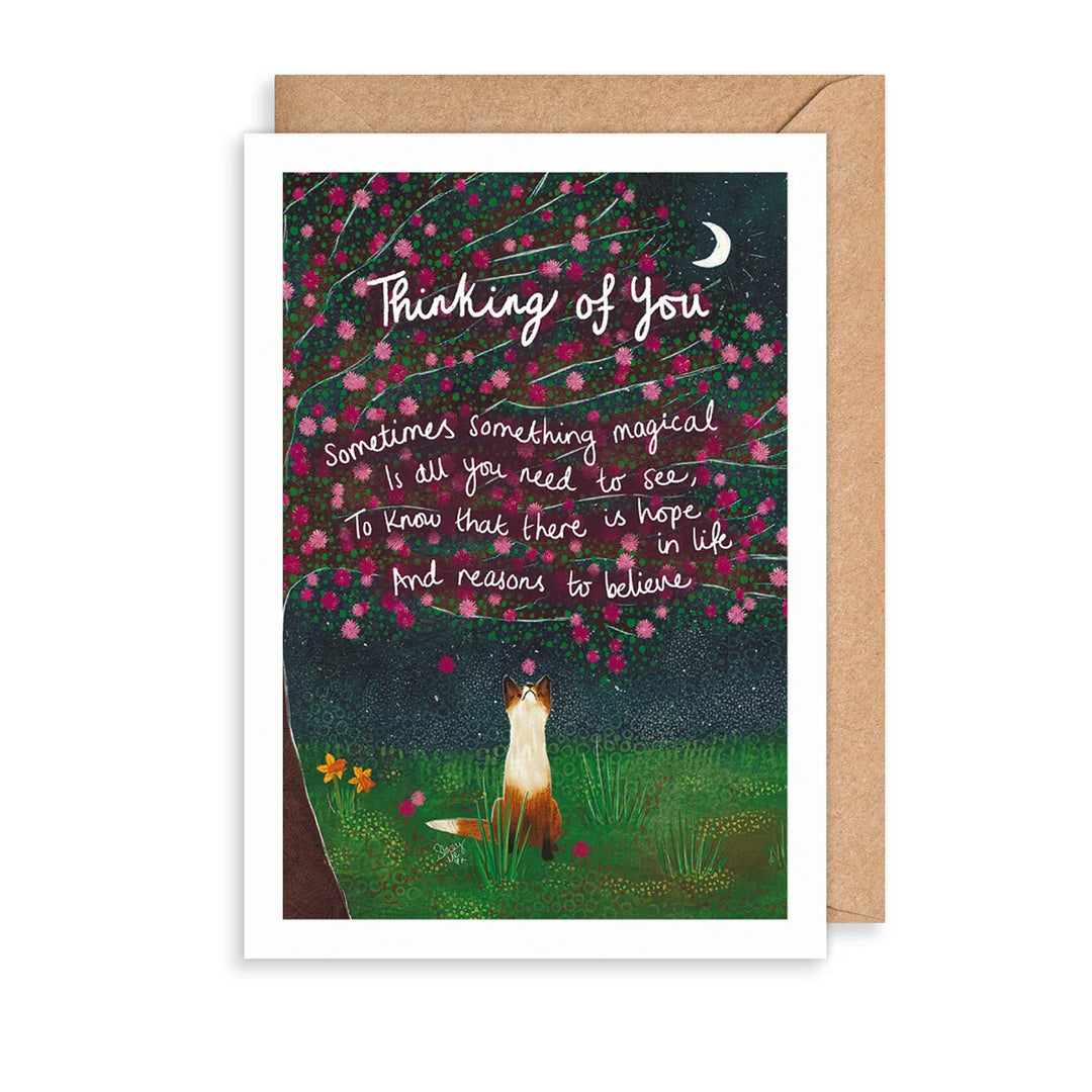 Fox Under the Moon Thinking of You Card